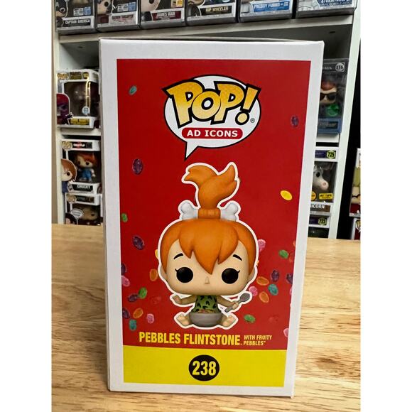 VAULTED Pebbles Flintstone w/ Fruity Pebbles Funko Pop #238 Ad Icons Animation - Picture 2 of 6
